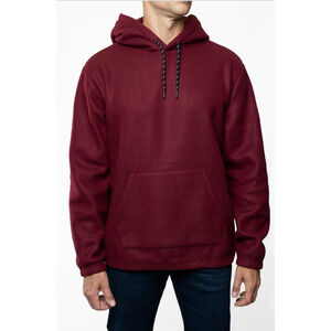 Lazer Mens Polar Fleece Pullover Hoodie Maroon Size M 4217